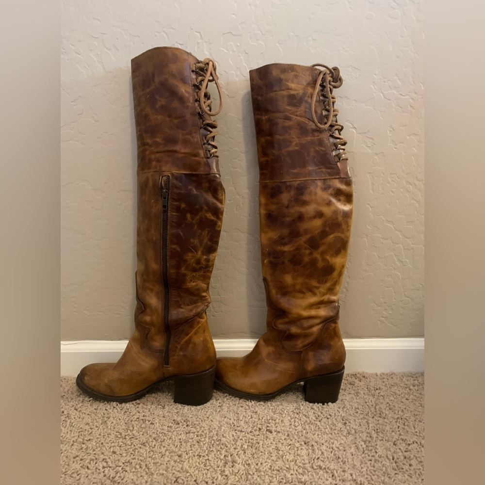 Freebird Rolls leather distressed knee high boots